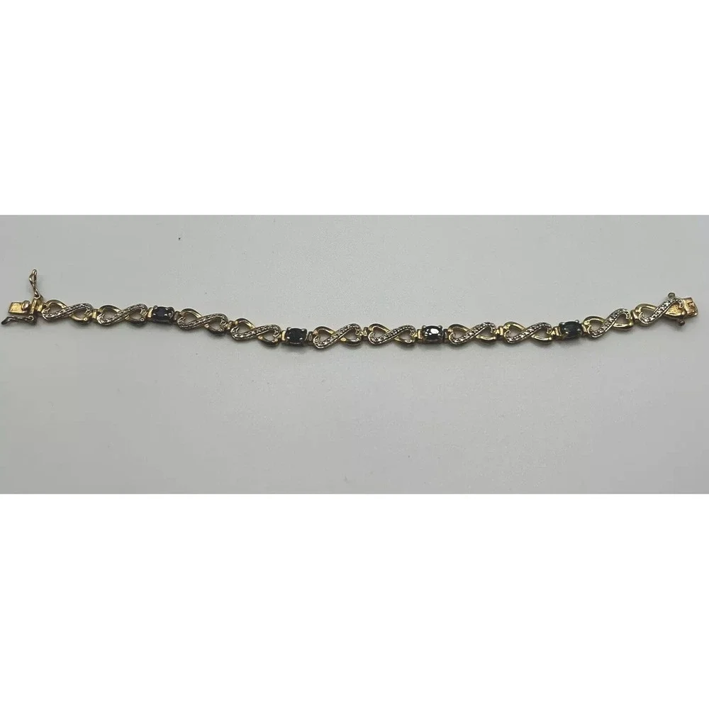 Blue Sapphire‎ 925 Vermeil Tennis Bracelet